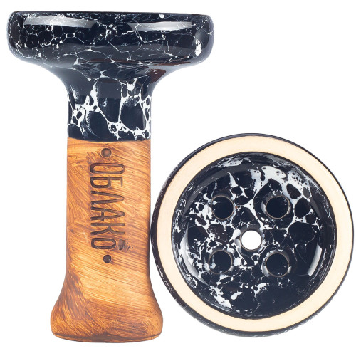 Чаша для кальяна убивашка Облако Black Glaze Top Чёрно-белый Мрамор